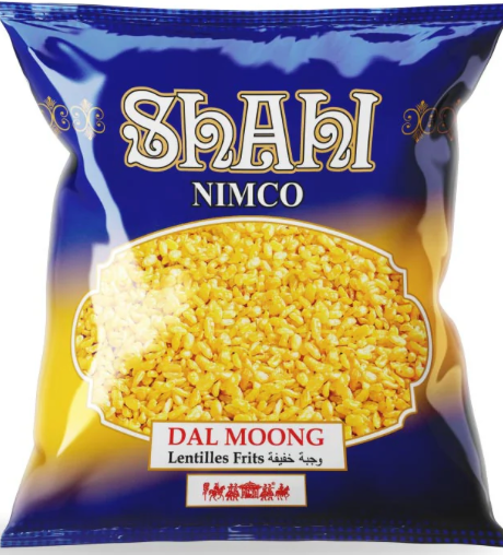 Shahi Nimco Dal Moong packaging with blue and yellow design